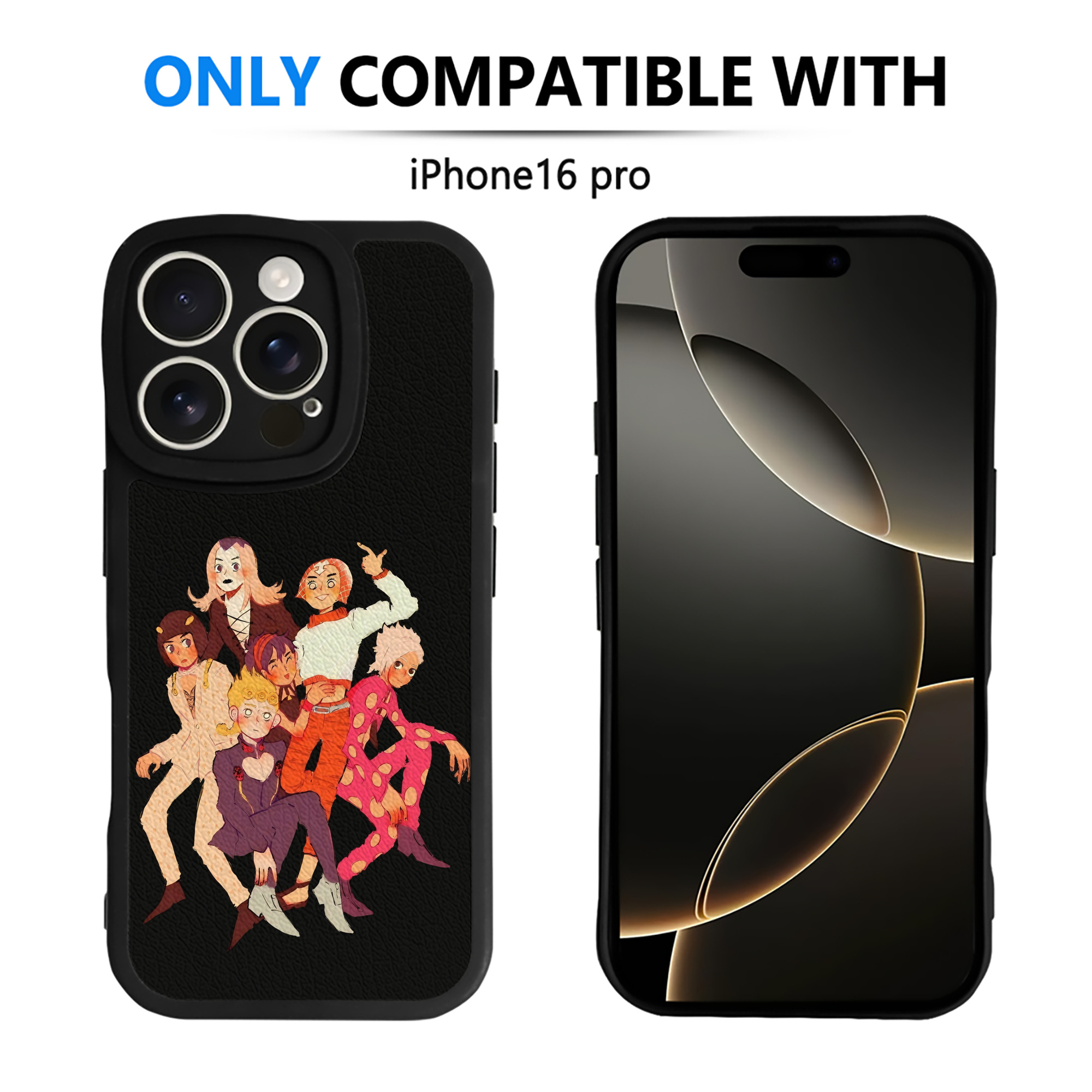 （画像用） ジョジョの奇妙な冒険 JoJo's Bizarre Adventure 【iPhone 16シリーズ対応】シリコンスマホケース（レザー調） 材質：シリコン